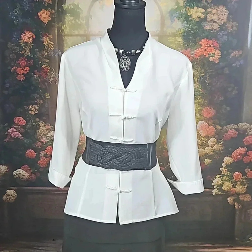 Petite Large White Blouse by Kathy Che - Picture 7 of 8